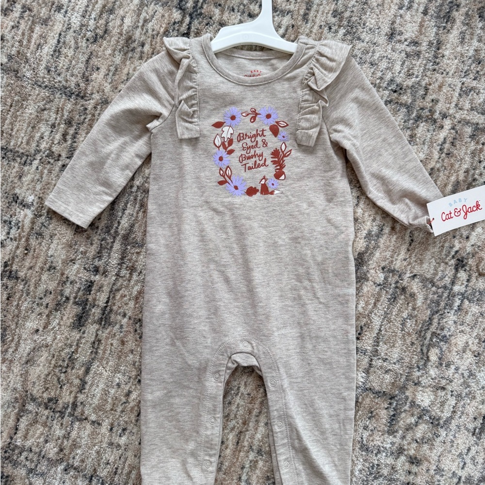 Cat & Jack Baby Cream Long Sleeve Onesie